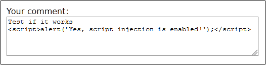 Javascript injection attempt